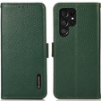 KHAZNEH RFID caz pentru Samsung Galaxy S23 Ultra, Litchi Texture, verde