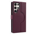 Husă cu clapetă pentru Samsung Galaxy S23 Ultra, portofel, pentru MagSafe, maroon