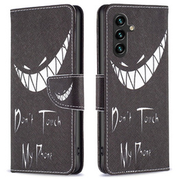 Cu clapetă pentru Samsung Galaxy A05s, Wallet, Don't Touch My Phone, negru