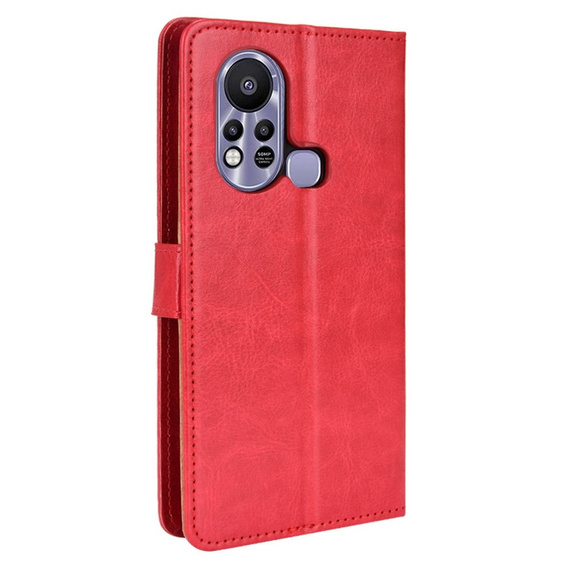 Cu clapetă pentru Infinix Hot 11s, Crazy Horse Wallet, roșu