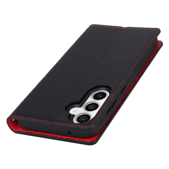Cu clapetă pentru Samsung Galaxy A25 5G, Litchi Skin Grain, negru