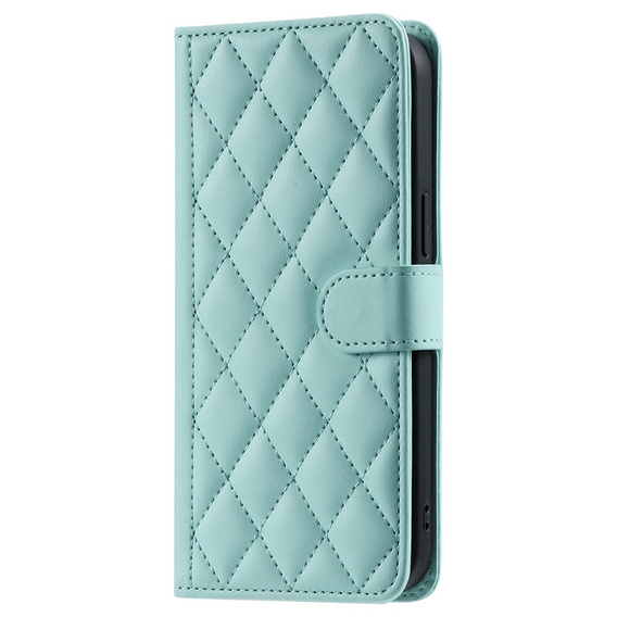 Husă cu clapetă pentru Samsung Galaxy S25 FE, Rhombus Crossbody Leather, verde