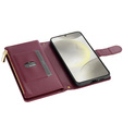 Husă cu clapetă pentru Samsung Galaxy S25 Edge, Rhombus Crossbody Leather, maroon