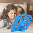 Husă pentru copii pentru iPad 9.7" 2018/2017 (6/5 gen.) / Pro 9.7" 2016, Cute Patterns, cu suport, albastru
