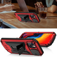 Husă pentru iPhone 14, R-JUST CamShield Slide, armată, roșu / negru