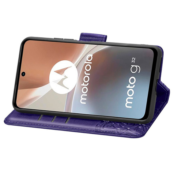 Cu clapetă pentru Motorola Moto G32, Butterfly, violet