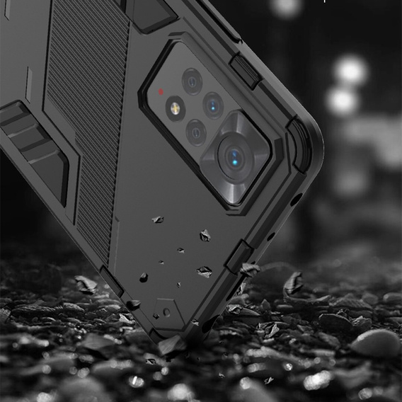 Husa pentru Xiaomi Redmi Note 11 Pro 4G / 5G, Military kickstand, albastru
