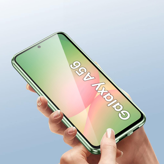 Husa pentru Samsung Galaxy A56, Magnetic Dual Glass, verde