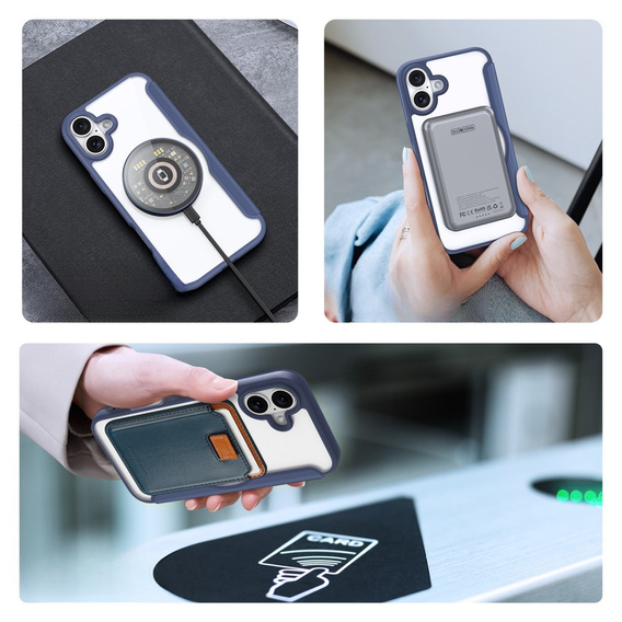 Dux Ducis Huse pentru iPhone 16, Skin X Pro, MagSafe, albastru închis