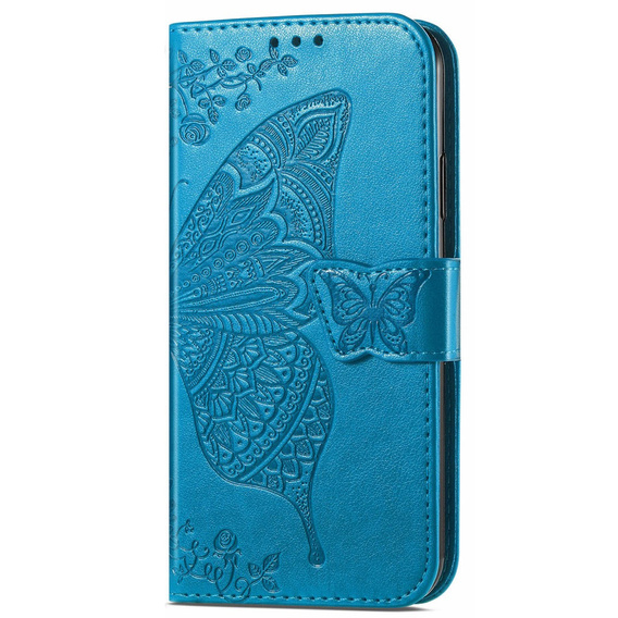 Cu clapetă pentru Samsung Galaxy A26, Butterfly, albastru
