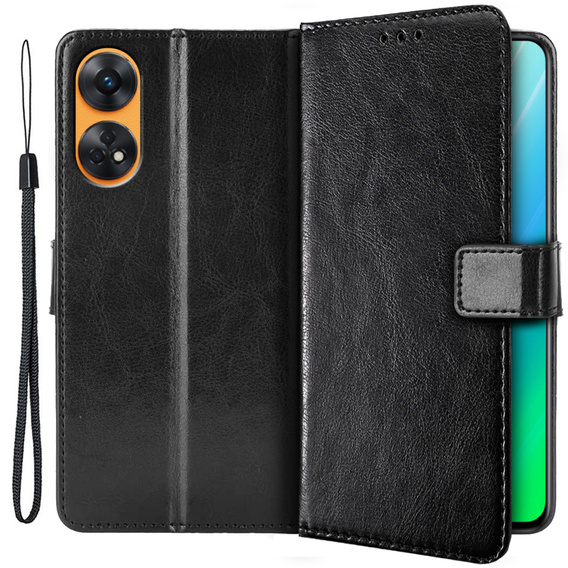 Cu clapetă pentru Oppo Reno8 T, Wallet, negru