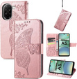 Cu clapetă pentru Xiaomi Redmi A5, Butterfly, roz rose gold