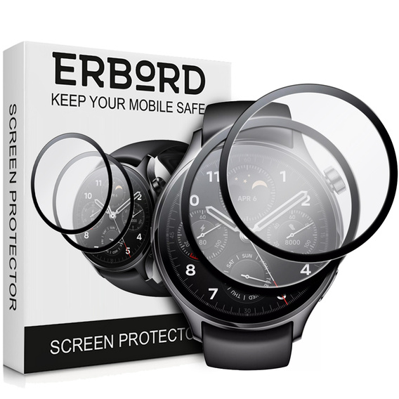 2x ERBORD Hybrid Glass pentru Xiaomi Watch S1 Pro