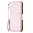 Cu clapetă pentru Samsung Galaxy M33 5G, Wallet Litchi Magnet, roz rose gold