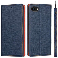 Husă din piele pentru iPhone 7/8/SE 2020/SE 2022, ERBORD Grain Leather, albastru închis