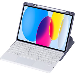 Husă pentru tastatură pentru iPad 11" 2025 A16 (11 gen.) / iPad 10.9" 2022 (10 gen.), Rotary 360° Leather, violet
