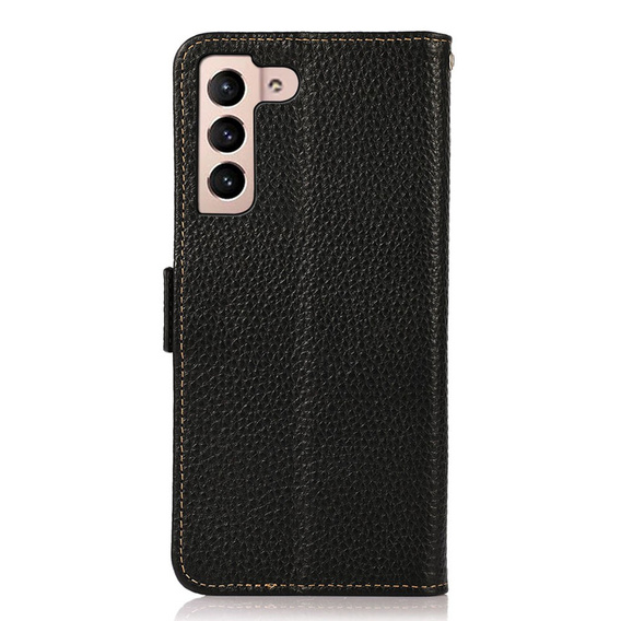 KHAZNEH RFID caz pentru Samsung Galaxy S23, Litchi Texture, negru