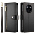 Cu clapetă pentru Realme 14 Pro 5G, Wallet Zipper Pocket, negru