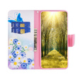 Husă cu clapetă pentru Xiaomi 13T / 13T Pro / Redmi K60 Ultra, portofel, fluture și flori, alb