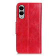 Cu clapetă pentru Samsung Galaxy S25 Edge, Crazy Horse Wallet, roșu