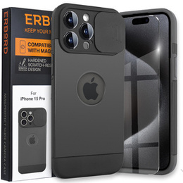 Huse pentru iPhone 15 Pro Max, ERBORD MagProtect Slide Camera, negru