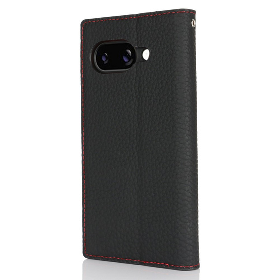 Cu clapetă pentru Google Pixel 9A, Litchi Skin Grain, negru
