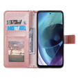 Cu clapetă pentru Motorola Moto G71 5G, Mandala, albastru