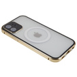 Carcasa Magnetic Dual Glass MagSafe pentru iPhone 12, de aur