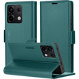 Husă pentru Xiaomi Redmi Note 13 Pro 5G, ERBORD Glossy Litchi, portofel cu clapetă, verde