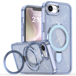 Carcasa iPhone 16e, Glittery Magnetic Kickstand, albastru