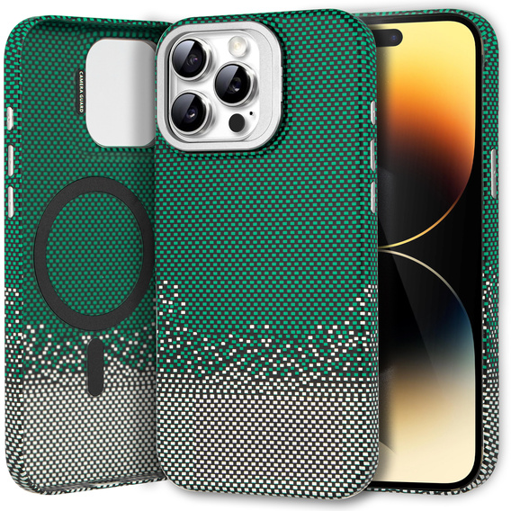 Carcasă pentru iPhone 14 Pro, cadru Kickstand, pentru MagSafe, Sand Green