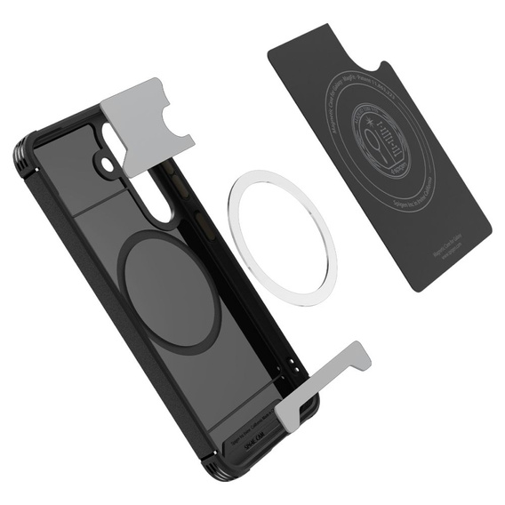 Carcasa Spigen pentru Samsung Galaxy S25+ Plus, Core Armor MagSafe, negru + 9H Tempered Glass