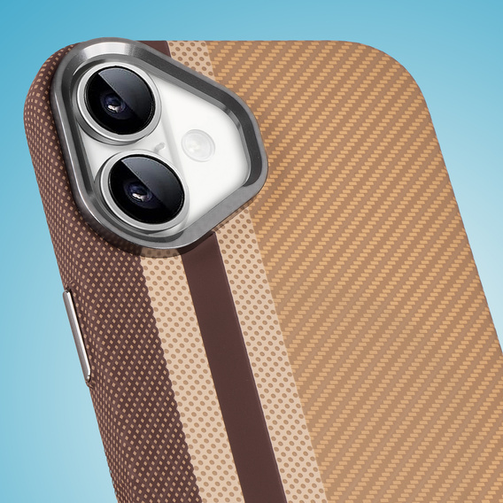 Carcasa pentru iPhone 16, Carbon Fiber MagSafe, galben