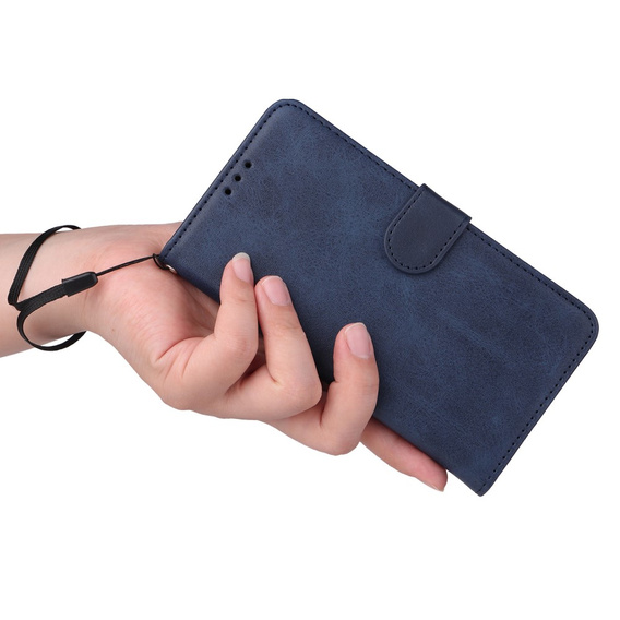 Cu clapetă pentru Samsung Galaxy A34 5G, Leather Wallet, albastru închis