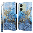 Cu clapetă pentru Xiaomi Redmi 13C / Poco C65, Wallet, Marble albastru