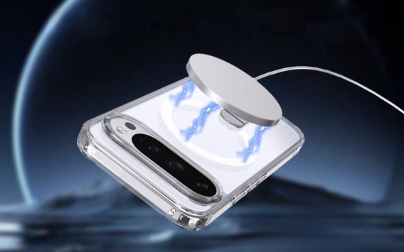 Husă Fusion Hybrid pentru Google Pixel 10 Pro XL, pentru MagSafe, cu suport, transparentă