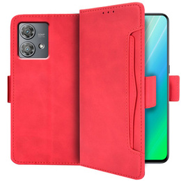 Cu clapetă pentru Motorola Edge 40 Neo, Card Slot, roșu