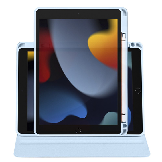 Husă pentru iPad 10.2" 2021/2020/2019 (9/8/7 gen.), cu spațiu pentru stylus, rotativ la 360 °, albastru