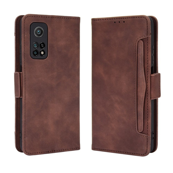 Cu clapetă pentru Xiaomi Mi 10T 5G/10T Pro 5G, Card Slot, maro