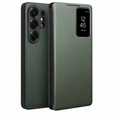 Husă din piele cu fereastră Qialino View pentru Samsung Galaxy S26 Ultra, verde