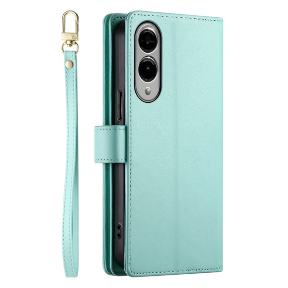 Cu clapetă pentru Samsung Galaxy S25 Edge, Wallet Zipper Pocket, de mentă