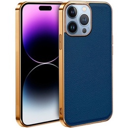 Huse pentru iPhone 14 Pro, Cowhide Leather, albastru