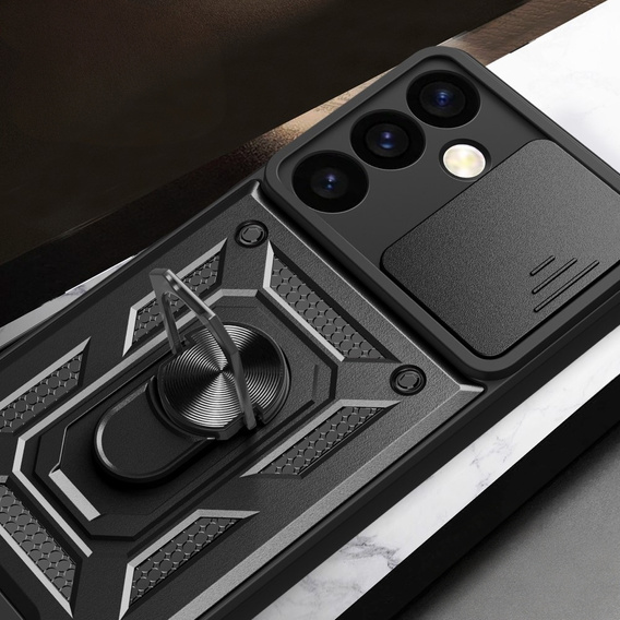 Husă blindată pentru Samsung Galaxy S24, CamShield Slide, negru