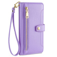 Cu clapetă pentru Xiaomi 13T / 13T Pro / Redmi K60 Ultra, Wallet Zipper Pocket, violet