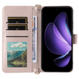 Carcasă cu clapetă pentru Oppo Reno 13 5G, Crossbody Leather Wallet, roz