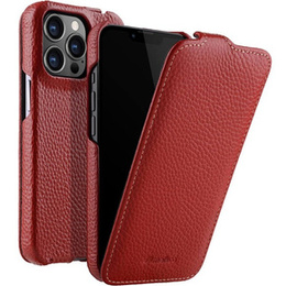 MELKCO carcasă flip pentru iPhone 13 Pro Max, piele, flip, roșu