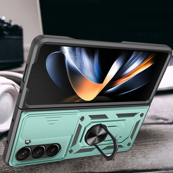 Husă blindată pentru Samsung Galaxy Z Fold5 5G, CamShield Slide, verde