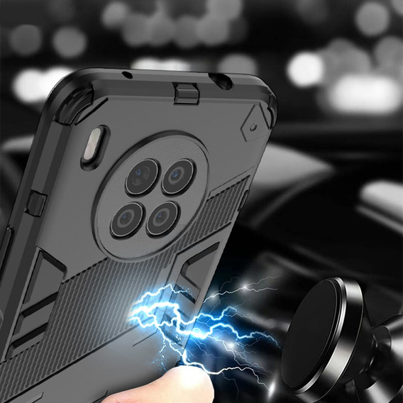 Husa pentru Huawei Nova 8i /Honor 50 Lite, Military kickstand, albastru