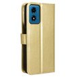 Cu clapetă pentru Motorola Moto E14, Crazy Horse Wallet, de aur