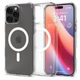 Carcasă MagSafe Spigen pentru iPhone 16 Pro Max, Ultra Hybrid, transparent / alb + 9H Tempered Glass